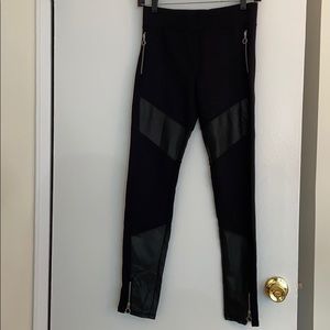 All Saints leggings with leather details